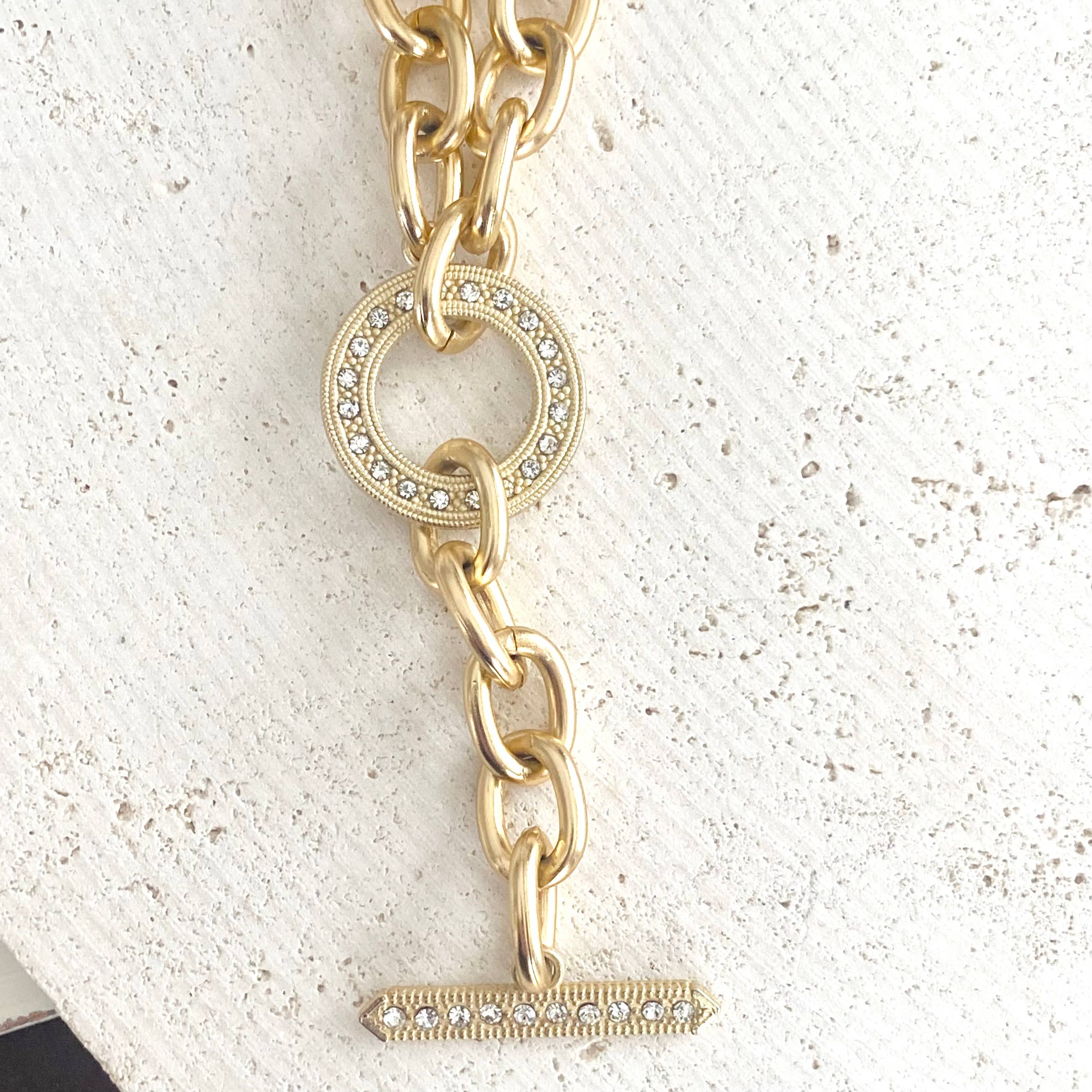 VB&CO Designs Handmade Jewelry - Chunky Y chain matte gold necklace non tarnishing jewerly 90.00