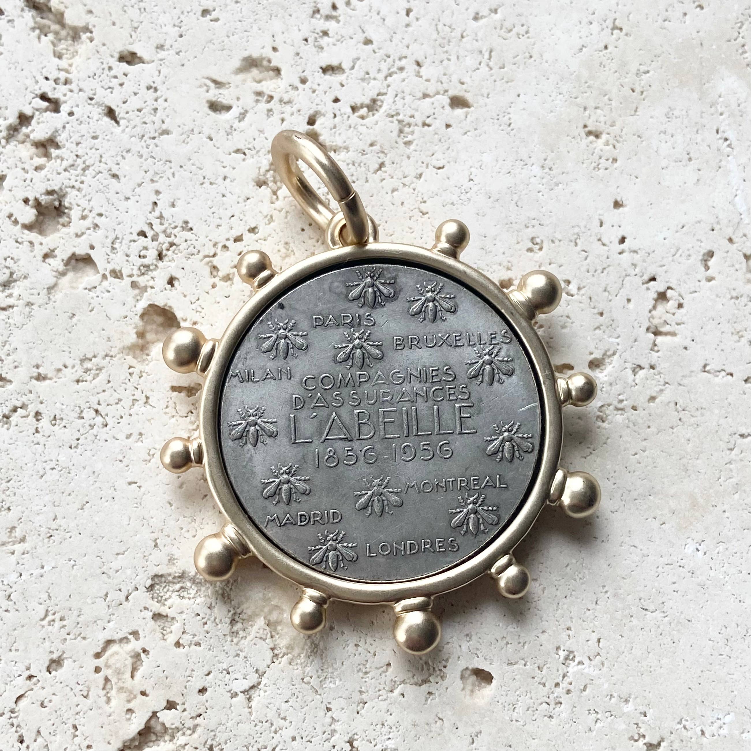 VB&CO Designs Handmade Jewelry - Horse equestrian queen French bee coin jewelry medallion: Horse / 17”