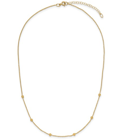 14K yellow Gold Beaded Necklace 850.00