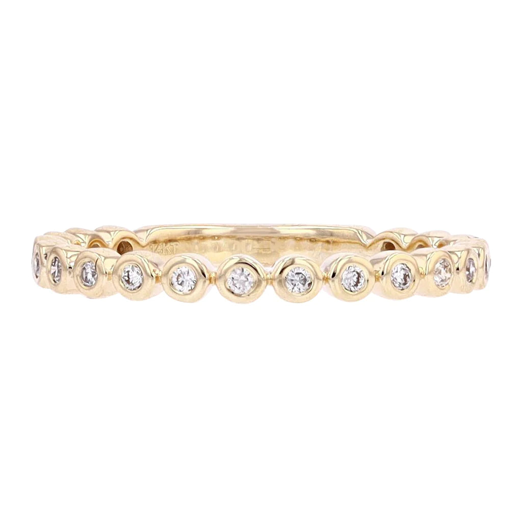 14K Gold and Diamond Bezel Stacking Band 1300.00