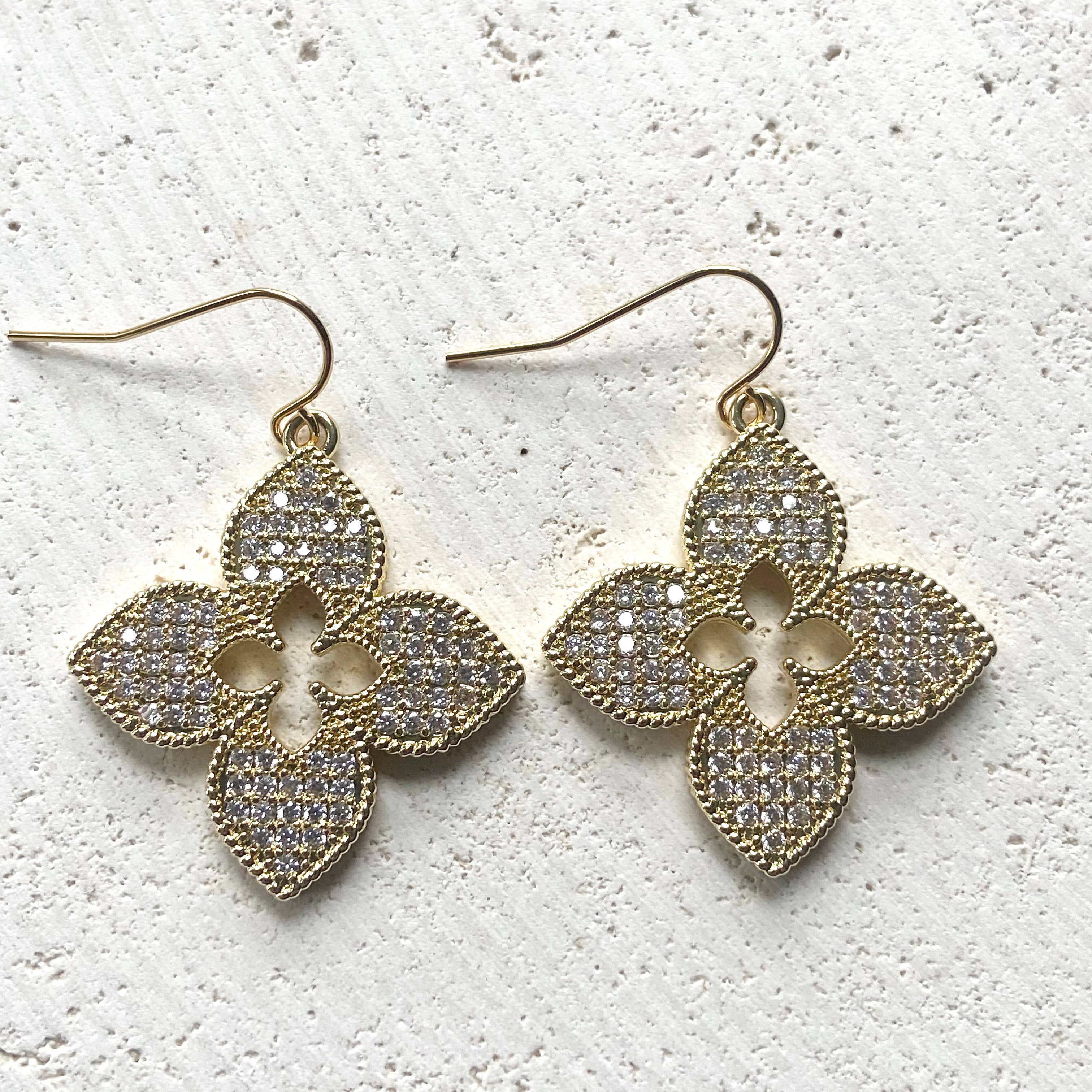 VB&CO Designs Handmade Jewelry - Quatrefoil clover designer style jewelry boutique trendy : Gold