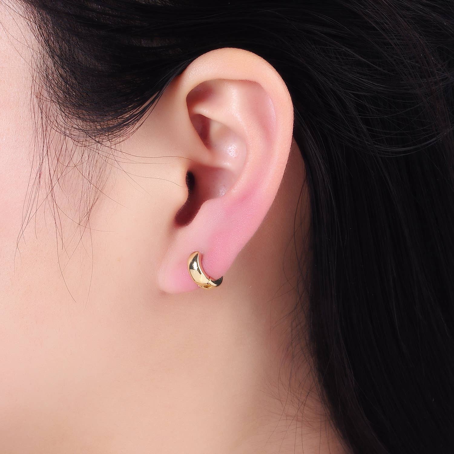 9mm Wide Minimalist Cartilage Hoop Huggie Earring 55.00