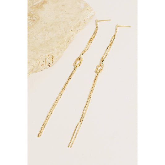 Anarchy Street - Thin Chain Knot Dangle Earrings: G
