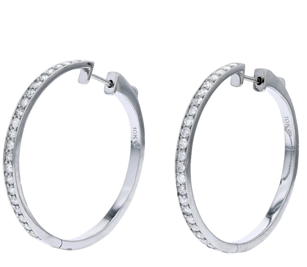 Diamond Channel Set Hoops 1ct tw. 1" 1450.00