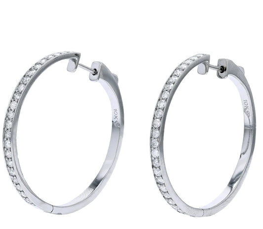 Diamond Channel Set Hoops 1ct tw. 1" 1450.00