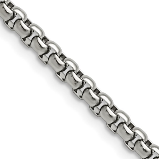 Chisel Stainless Steel Polished 3.9mm 30" Rounded Box Chain 66.00