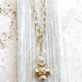 VB&CO Designs Handmade Jewelry - Maltese cross matte gold necklace 