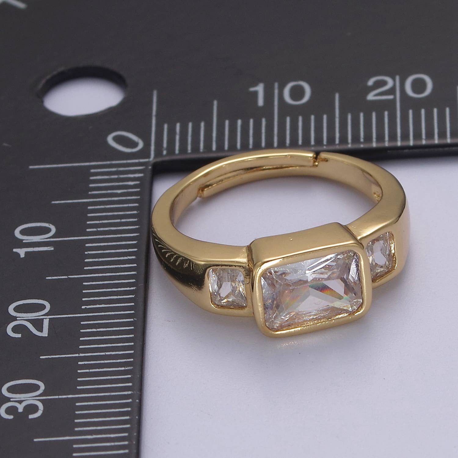 Adjustable CZ Three Stone Ring 75.00