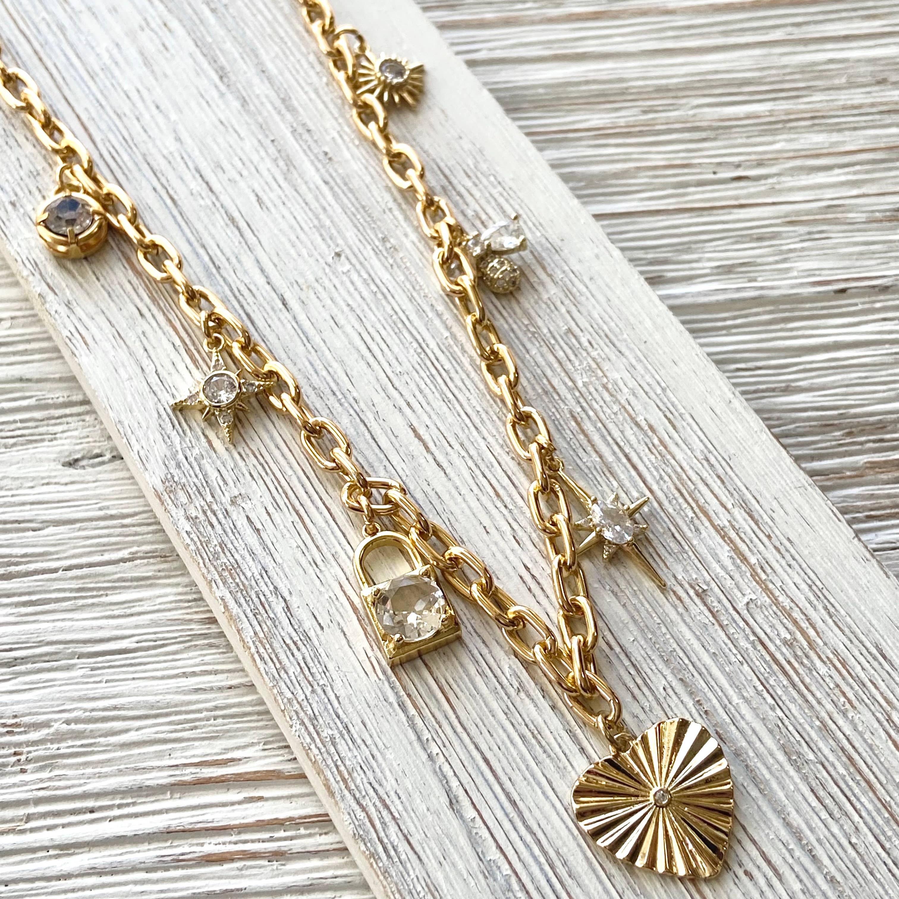 VB&CO Designs Handmade Jewelry - Charm necklace trendy retro boutique salon jewelry