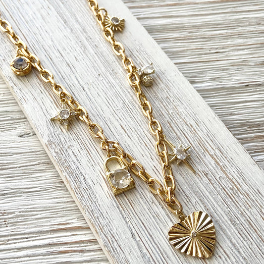 VB&CO Designs Handmade Jewelry - Charm necklace trendy retro boutique salon jewelry