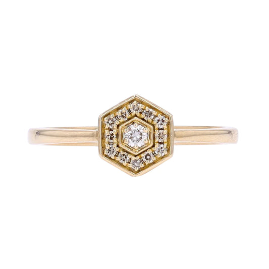 Diamond Hexagon Bead Set 14k Ring 650.00