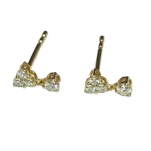 14K Yellow Gold Diamond Dangle Earrings