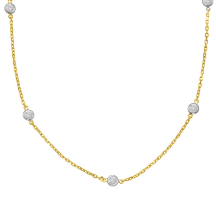 Diamond By the Yard Dual Tone Necklace 0.5ct 14K Gold 1850.00