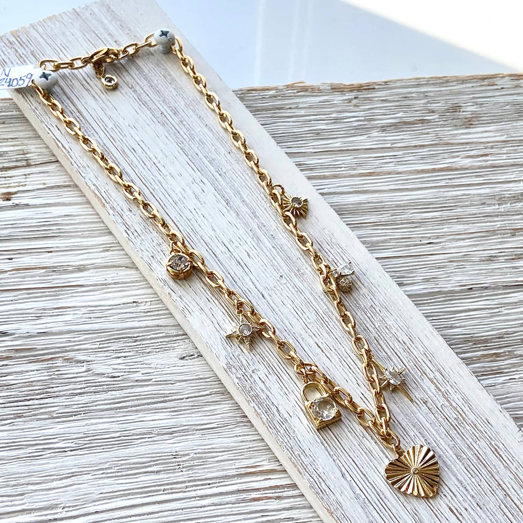 VB&CO Designs Handmade Jewelry - Charm necklace trendy retro boutique salon jewelry