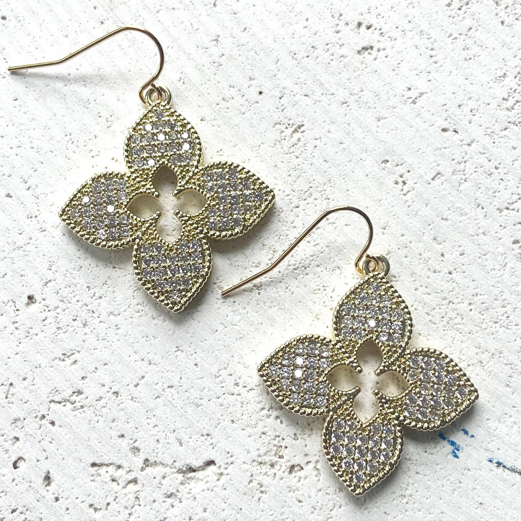 VB&CO Designs Handmade Jewelry - Quatrefoil clover designer style jewelry boutique trendy : Gold