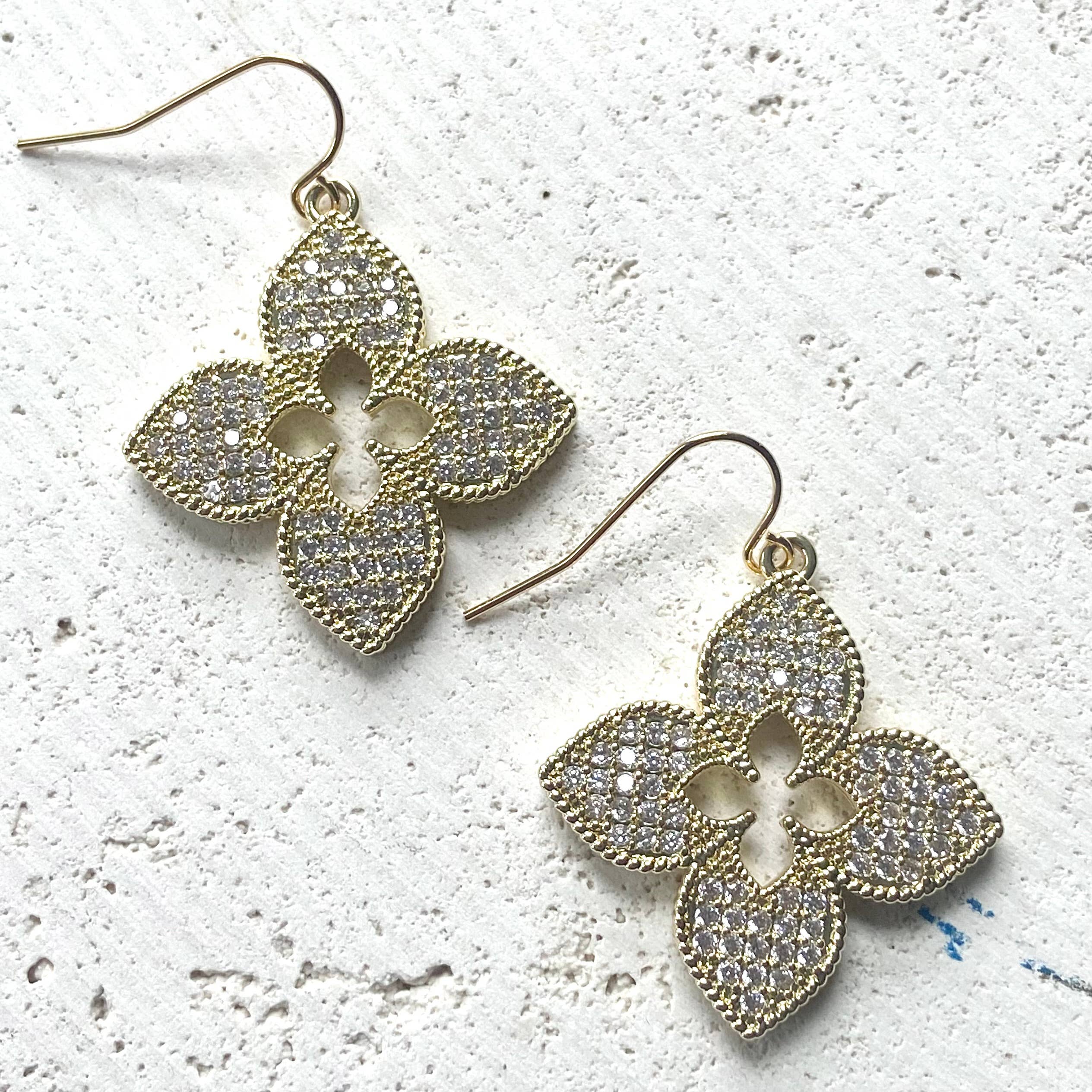 VB&CO Designs Handmade Jewelry - Quatrefoil clover designer style jewelry boutique trendy : Gold