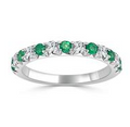 Emerald and Diamond Ring Size 6.5 14KW Gold 2650.00