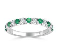 Emerald and Diamond Ring Size 6.5 14KW Gold 2650.00