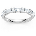 14K White Gold Emerald and Round Alternating Diamond Band 5000.00