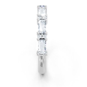 14K White Gold Emerald and Round Alternating Diamond Band 5000.00