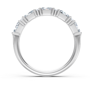 14K White Gold Emerald and Round Alternating Diamond Band 5000.00