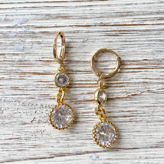 VB&CO Designs Handmade Jewelry - Crystal gold earring, boutique,salon, wedding, gift, trendy