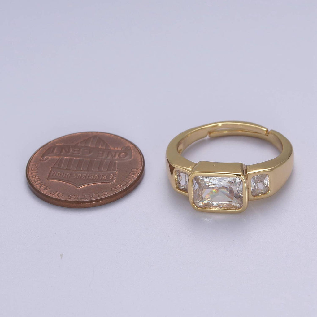 Adjustable CZ Three Stone Ring 75.00