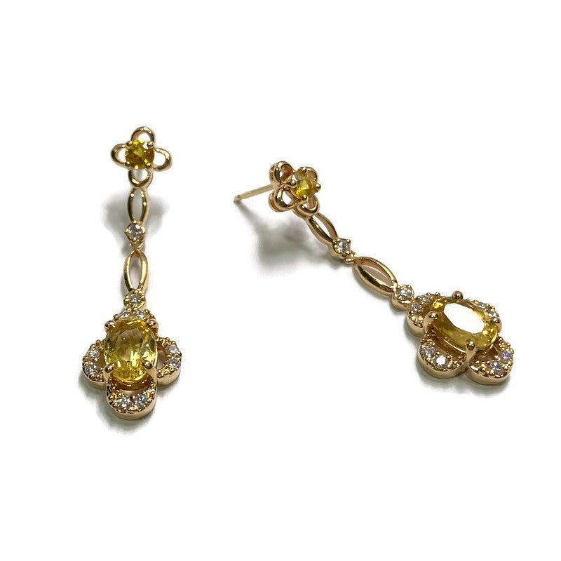 Diamond, Golden Beryl & Yellow Sapphire Earrings 2,350.00