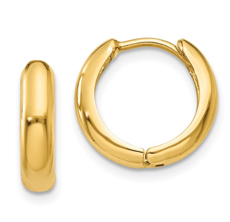14K Yellow Gold Hoop Huggies 465.00