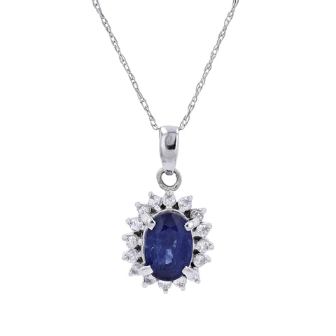 Diamond and Sapphire Platinum Necklace 1450.00