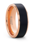 Rose Gold Plated Tungsten Beveled Ring 300.00