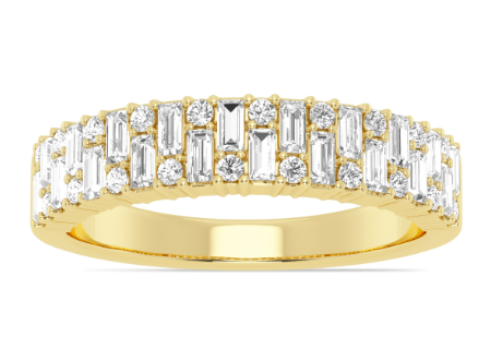 Baguette and Round Diamond Yellow Gold Band 3750.00