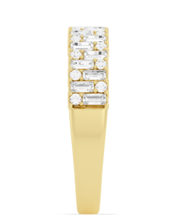 Baguette and Round Diamond Yellow Gold Band 3750.00