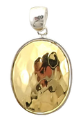 DASA Sterling Silver Hammered Oval Pendant with 18K Gold Vermeil 186.00