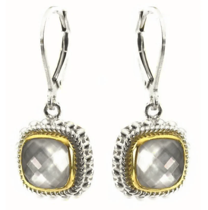 PADMA Sterling Silver Mother of Pearl and Gold Vermeil Accent Dangle Earrings 300.00