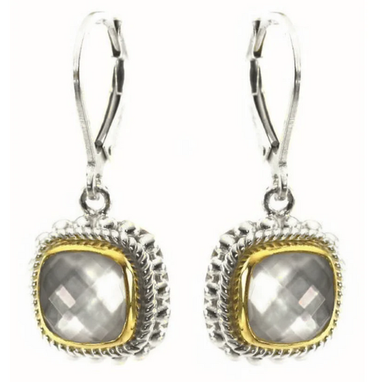 PADMA Sterling Silver Mother of Pearl and Gold Vermeil Accent Dangle Earrings 293.00