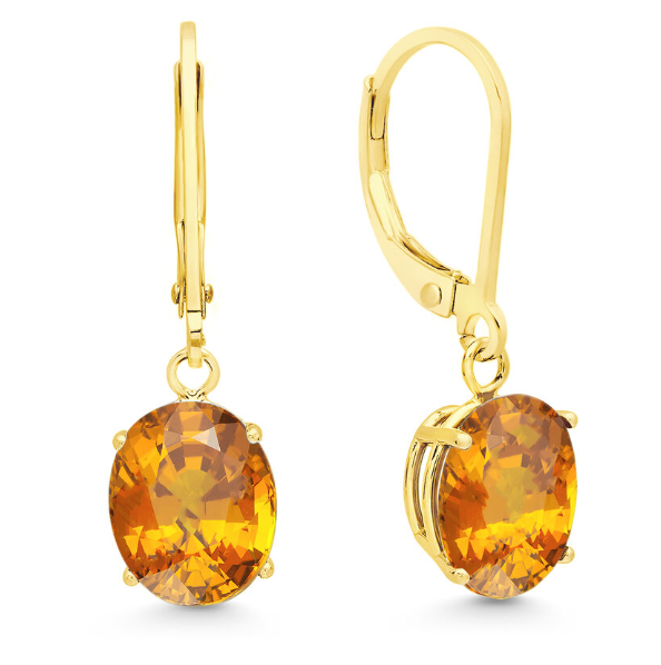 Pear Citrine Stud Mounting Attached to Oval Citrine Earring 985.00
