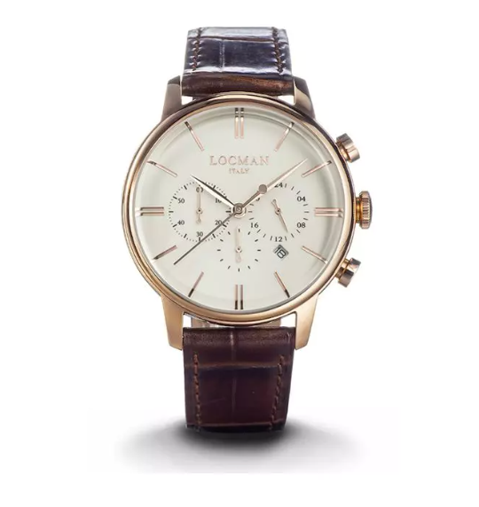 LOCMAN 1960 Chrono Quartz S.S. Rose Gold Case 550.00