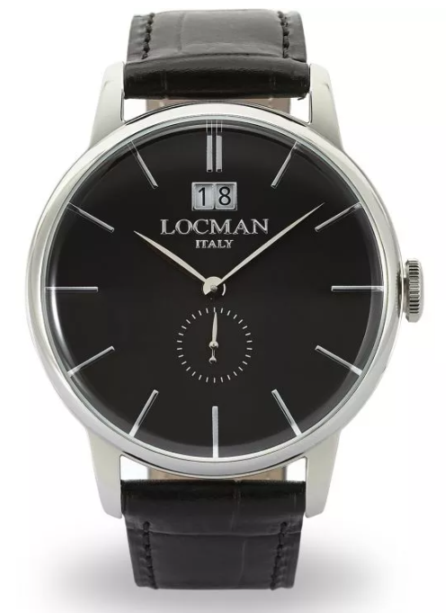 LOCMAN 1960 Three Hands Quartz Black Leather Strap 50 Meters 430.00