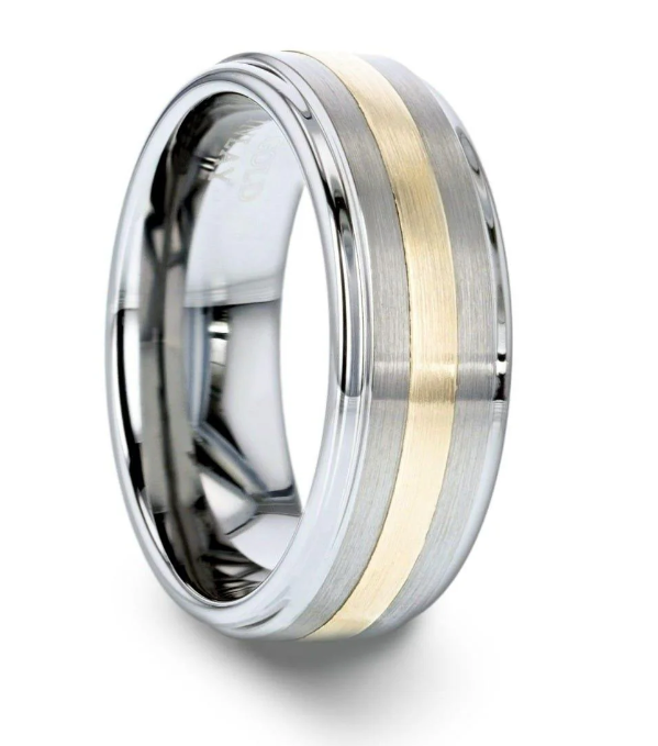 Tungsten with Yellow Gold Inlay 540.00