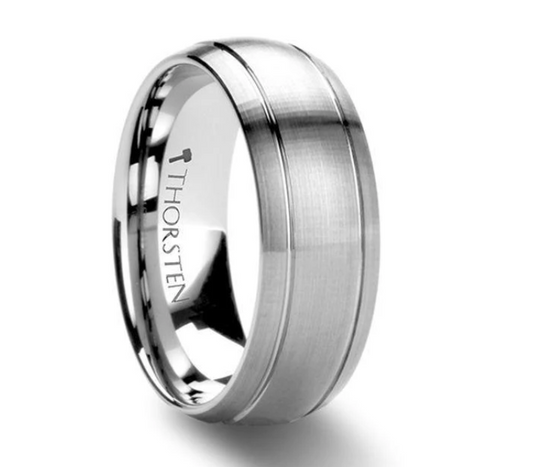 Tungsten with Dual Grooves Ring 210.00