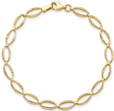 14K Yellow Gold Polished Marquise Shaped Bracelet 950.00