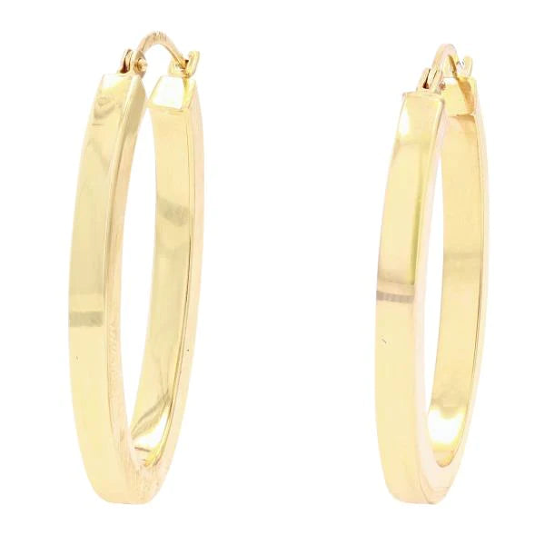 Gold Oval Hoop Earrings 1.25" 14ky 385.00