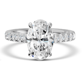 3.03 Lab Grown Oval Diamond and 14K White Gold Ring 7500.00