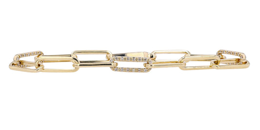 Paper Clip Diamond Bracelet 14ky 3200.00