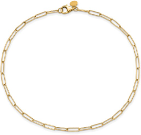 14K Yellow Gold Paperclip Chain Bracelet 725.00