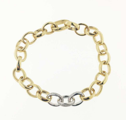 Piero Milano 18K Yellow Gold and Diamond Link Necklace 10000.00