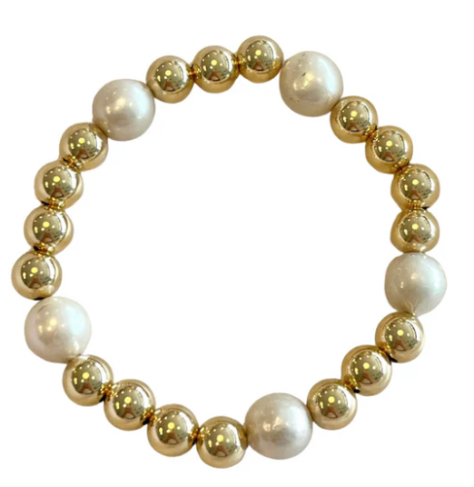 Prata Gold Filled and Large Pearl Beaded Bracelet 105.00