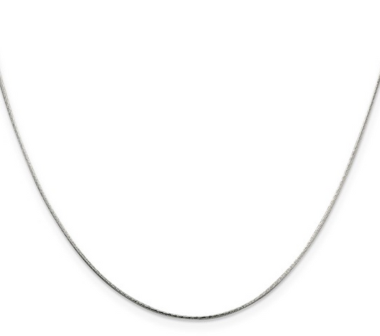 Sterling Silver 0.85mm Diamond Cut Snake Chain 20.00