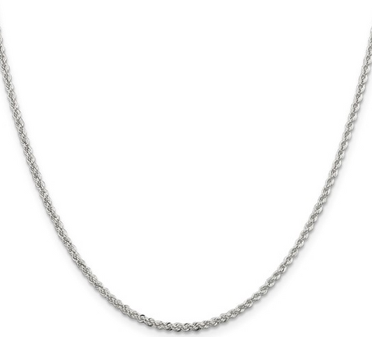 Sterling Silver 2.3mm Solid Rope Chain 63.00